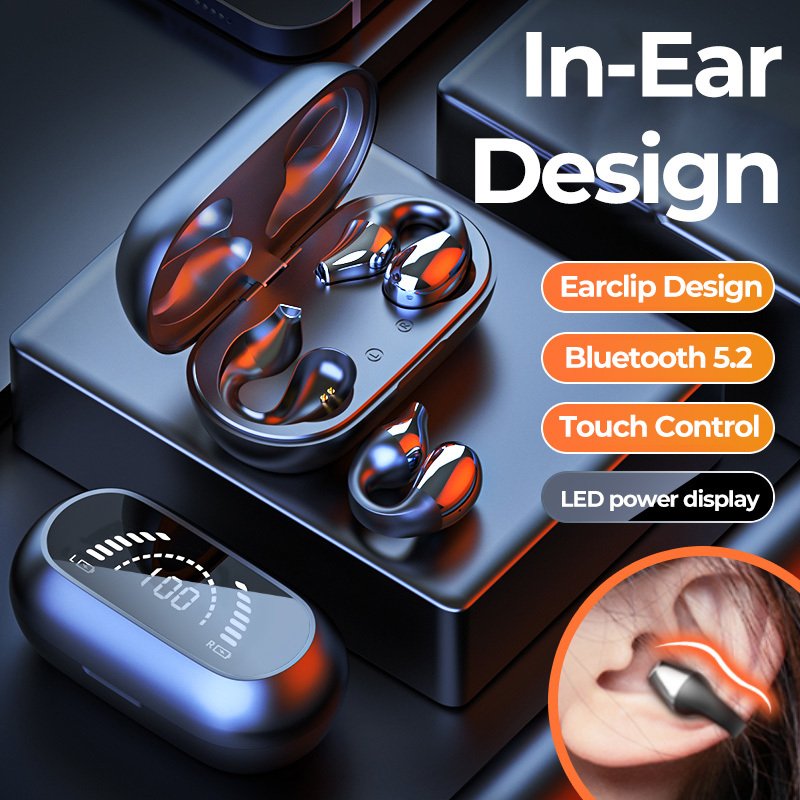 Ear Clip Bone Conduction Headphone Bluetooth 5.2