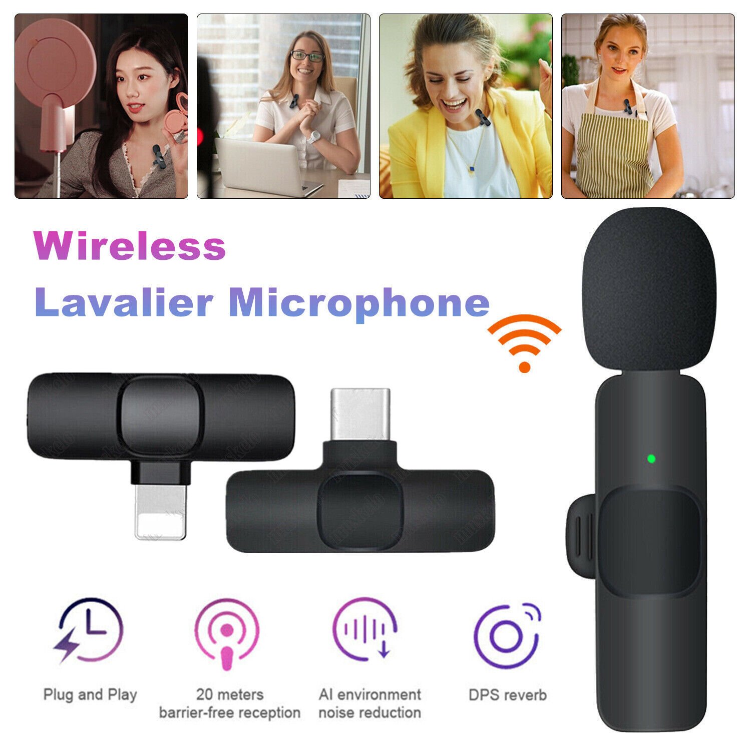 Lavalier Mini Microphone Wireless Audio Video