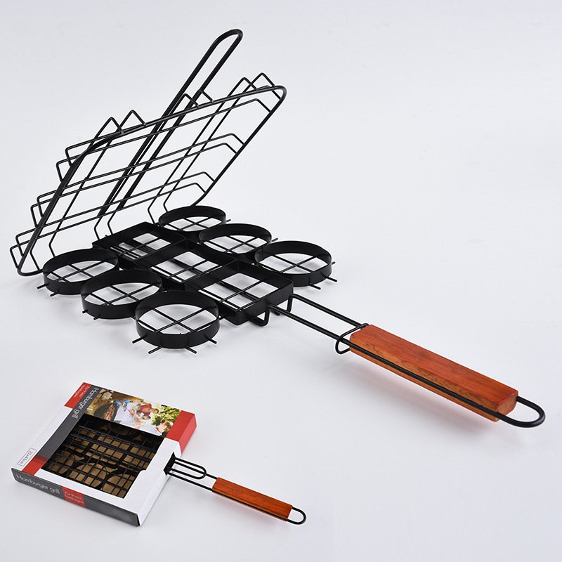 Small Hamburger Non-Stick Grill Basket Tool Single Patty Press Mini Burger Press Set - Image 4