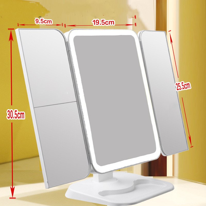 Trifold Makeup Mirror With Light 68 LED Vanity Mirrors - Image 3
