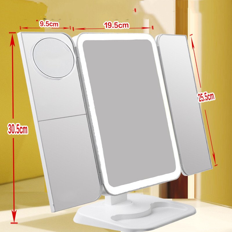 Trifold Makeup Mirror With Light 68 LED Vanity Mirrors - Image 4