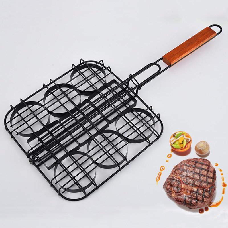 Small Hamburger Non-Stick Grill Basket Tool Single Patty Press Mini Burger Press Set