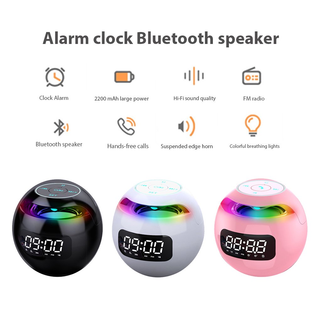 New Portable Wireless Alarm Clock Bluetooth Speaker - Image 4