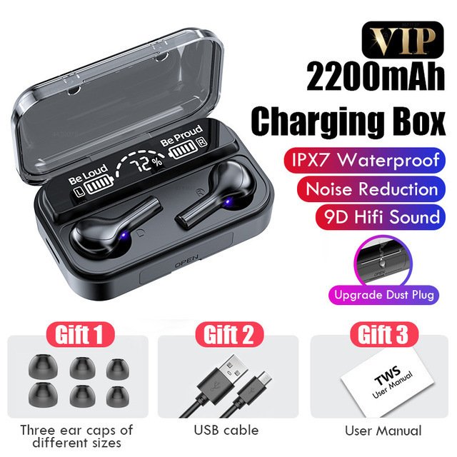 TWS Bluetooth Wireless Headphones LED Earphones - Image 4