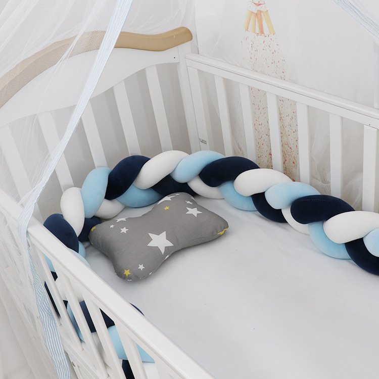 Baby Bumper Bed Braid Knot Pillow Cushion Bumper