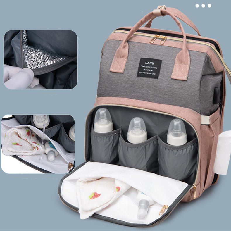 New Mummy Baby Crib Backpack Large Capacity Out Milk Insulated Bag Women - Image 6