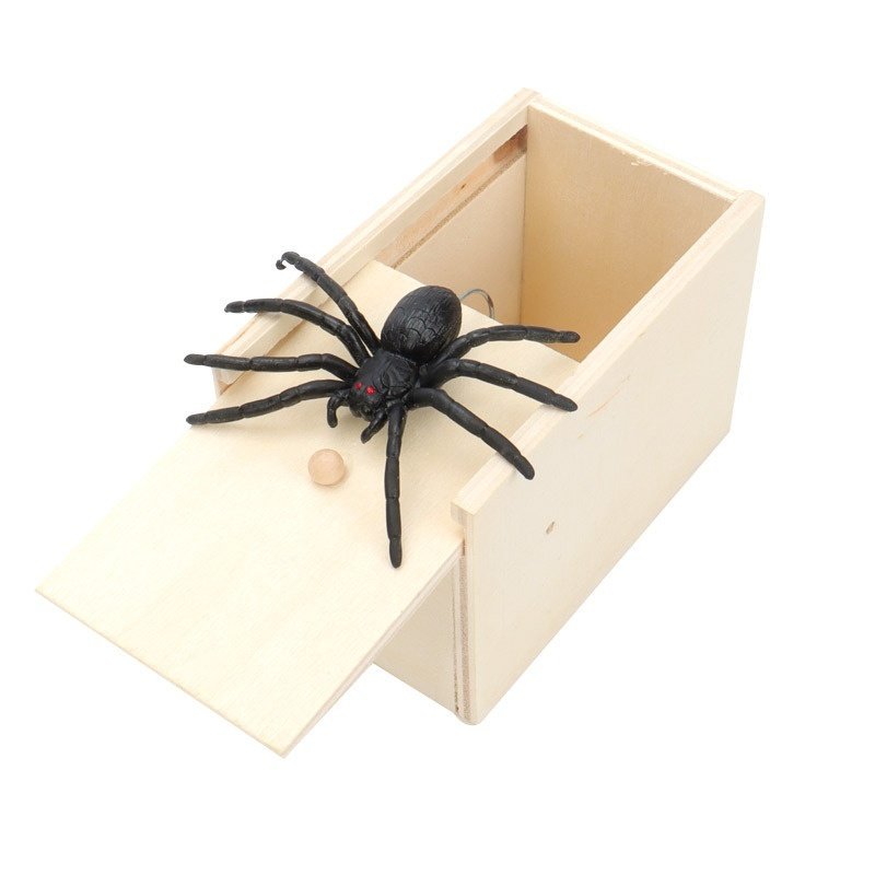 Simulation Spider Scared Wooden Box