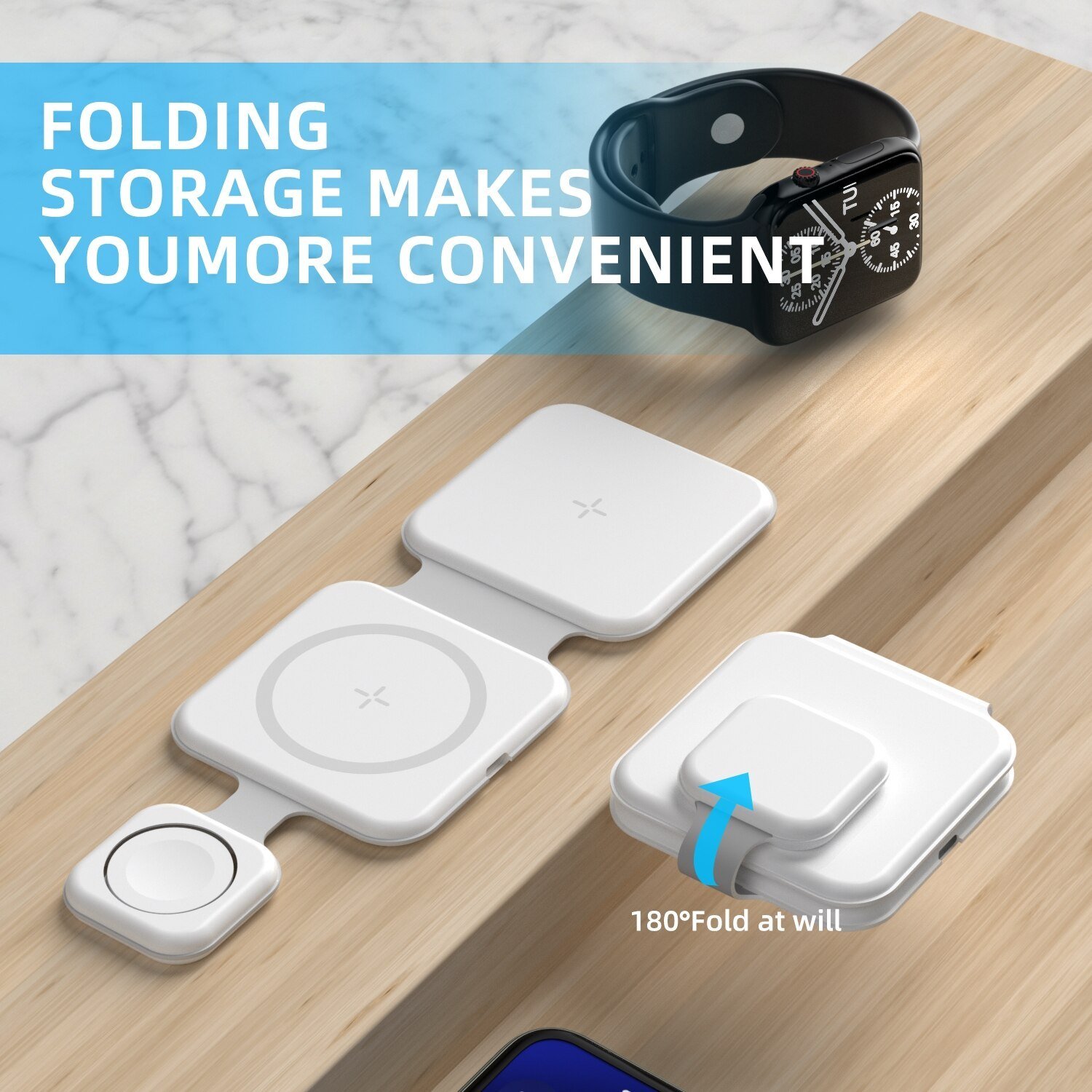 3 In 1 Magnetic Foldable Wireless Charger Charging Station - Image 2