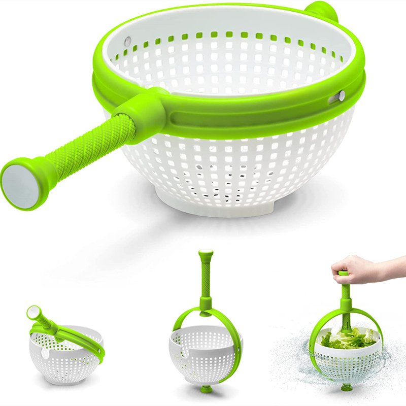 New Salad Spinner Scratch Resistant Nylon Spinning Colander - Image 3