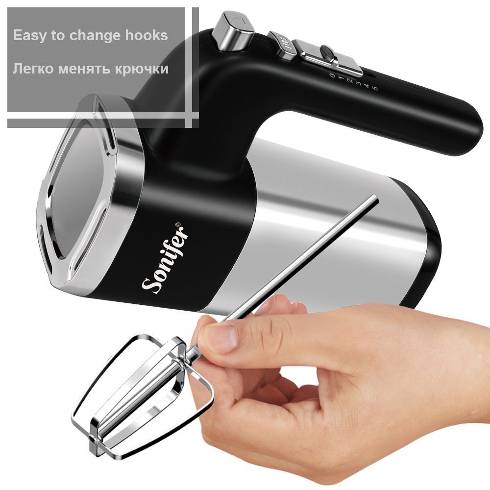 5 Speeds 500W High Power Electric Food Mixer Hand Blender Dough Blender Egg Beater Hand Mixer - Image 2