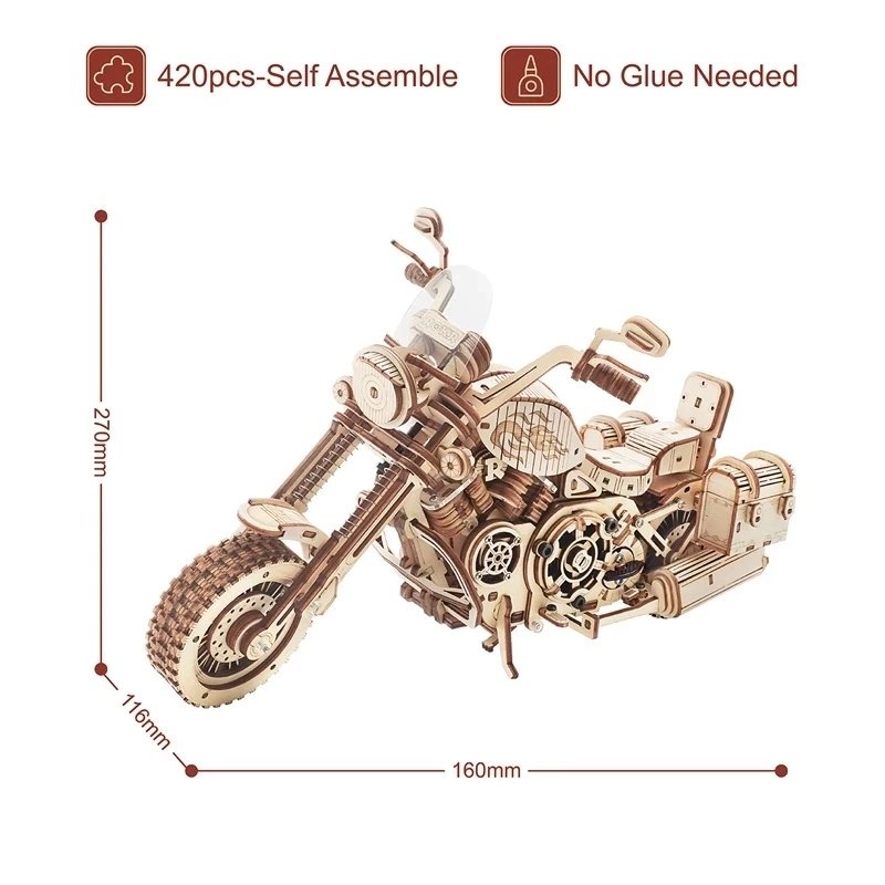 Robotime Rokr Cruiser Motorcycle - Image 4