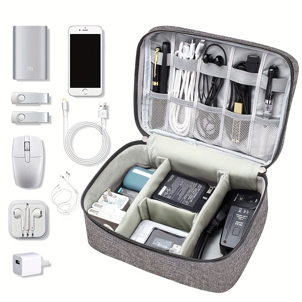 Electronics Travel Cable Organizer Bag Waterproof Portable Digital Storage Bag