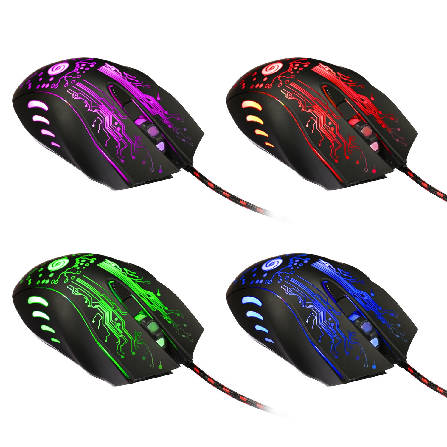 USB Wired Gaming Mouse 5500DPI Adjustable 7 Buttons LED Backlit - Image 2