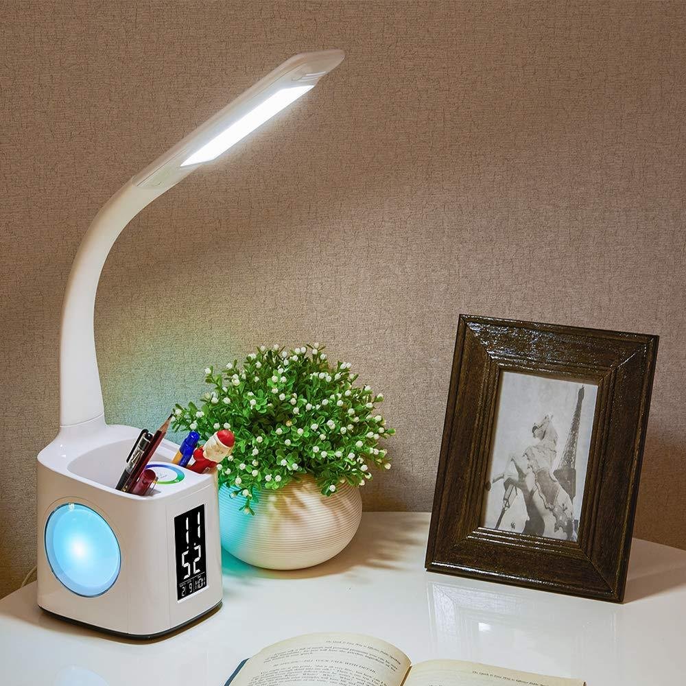 Study LED Desk Lamp USB Charging Port&Screen&Calendar&amp