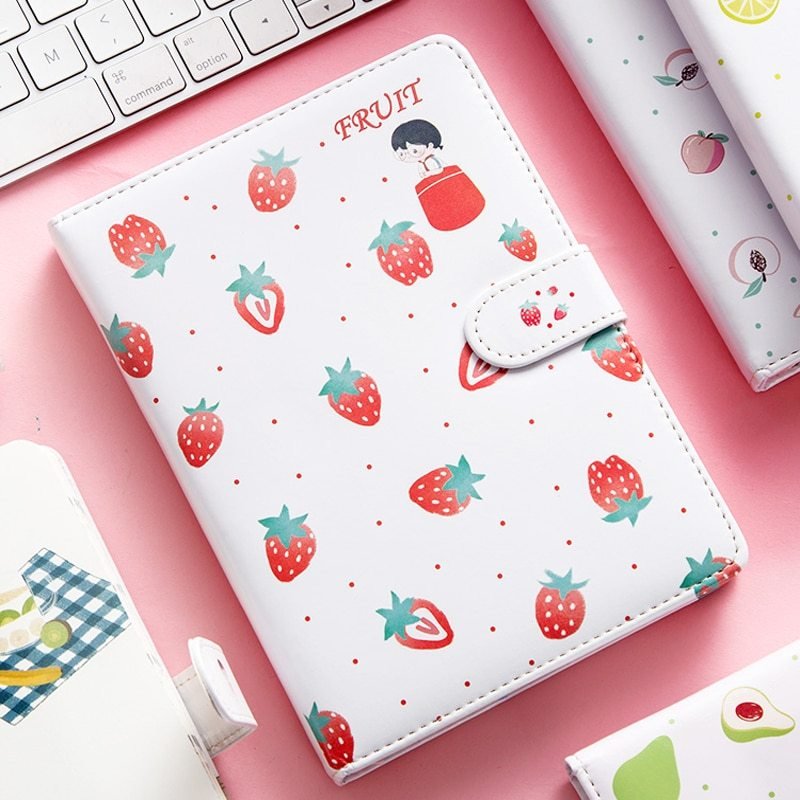 Fruit Print Notebook Planner Magnetic Buckle PU NoteBook
