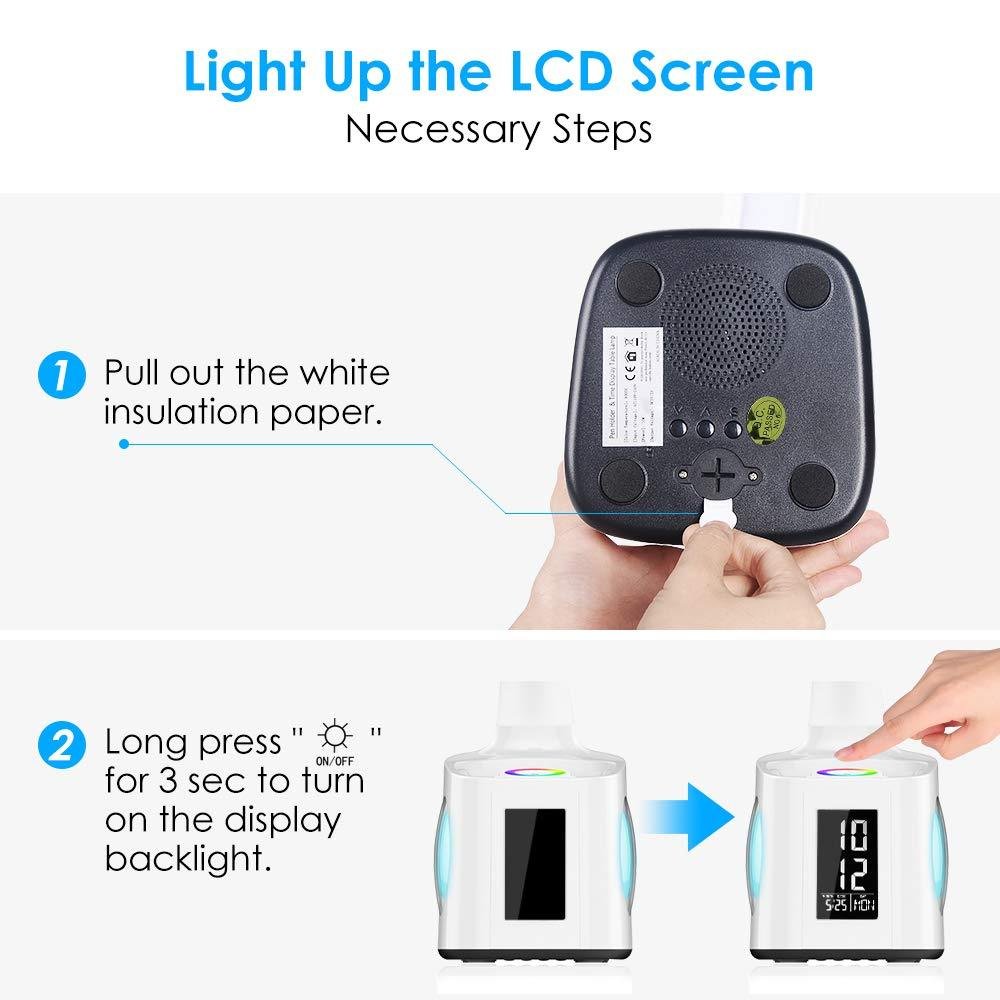 Study LED Desk Lamp USB Charging Port&Screen&Calendar& - Image 2