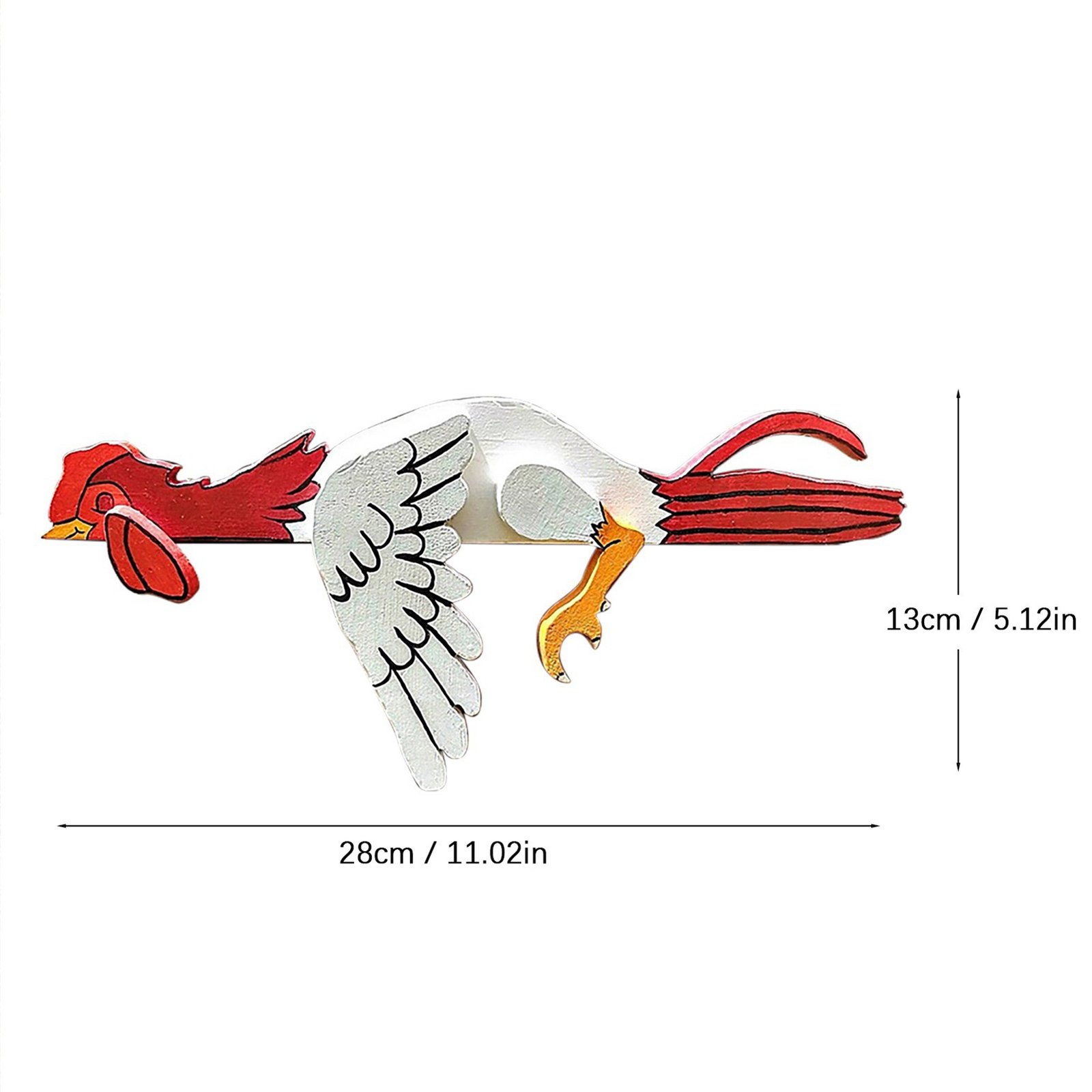 Resting Rooster Rail Pet Cock Decorations - Image 3