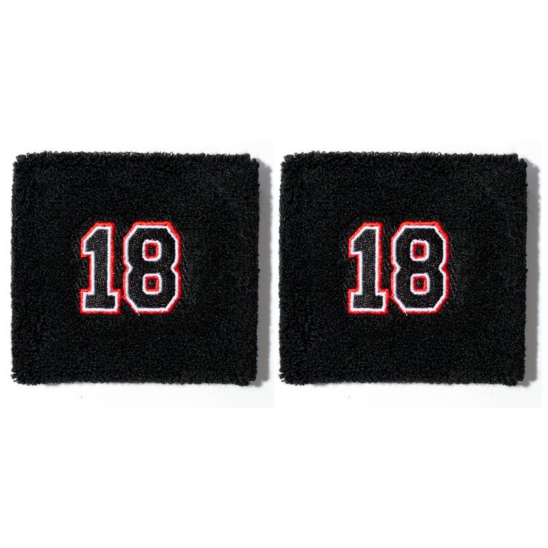 Male Black Number 18 Sports Wristband