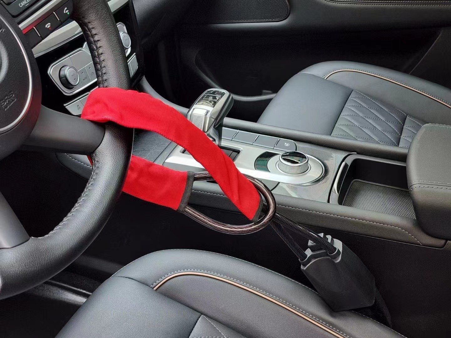 Car Steering Wheel Wire Rope Lock Security Anti-theft Lock - Image 3