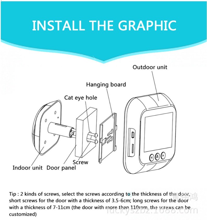 2.4 Inch Security Smart Doorbell Peephole Camera Electronic Cat Eye - Image 2