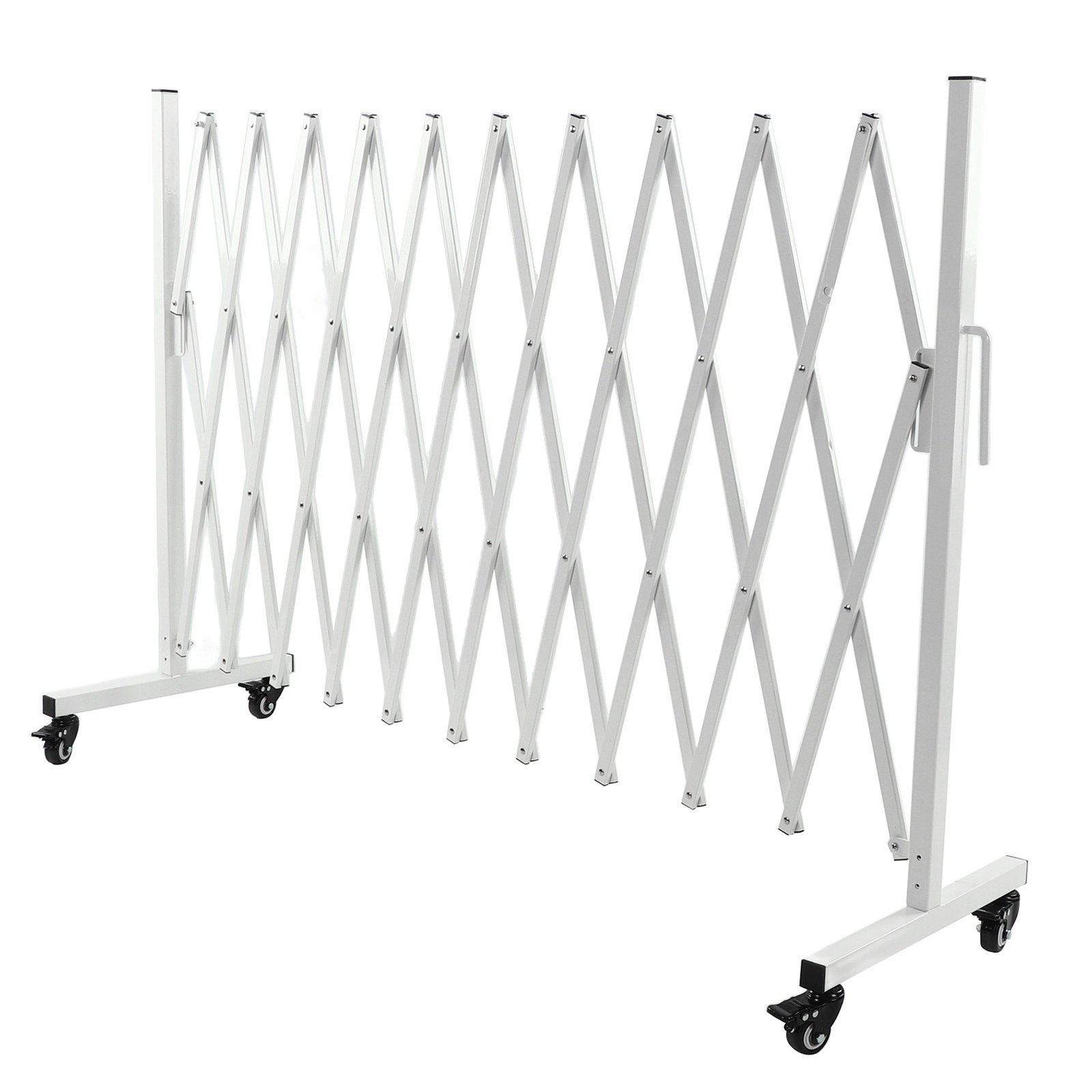 Metal Expandable Barricade Gate Folding Mobile Safety Barrier Driveway Security Flexible Retractable Fence 130in - Image 4