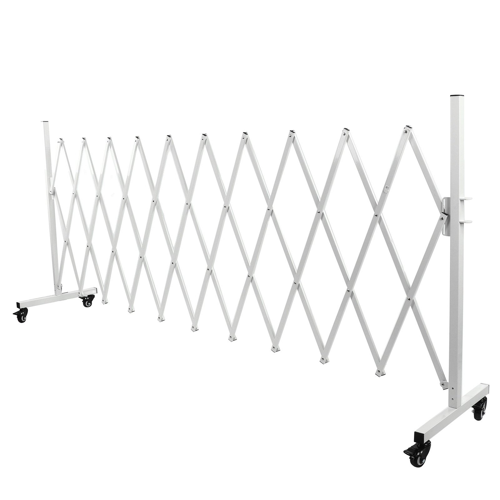 Metal Expandable Barricade Gate Folding Mobile Safety Barrier Driveway Security Flexible Retractable Fence 130in - Image 2