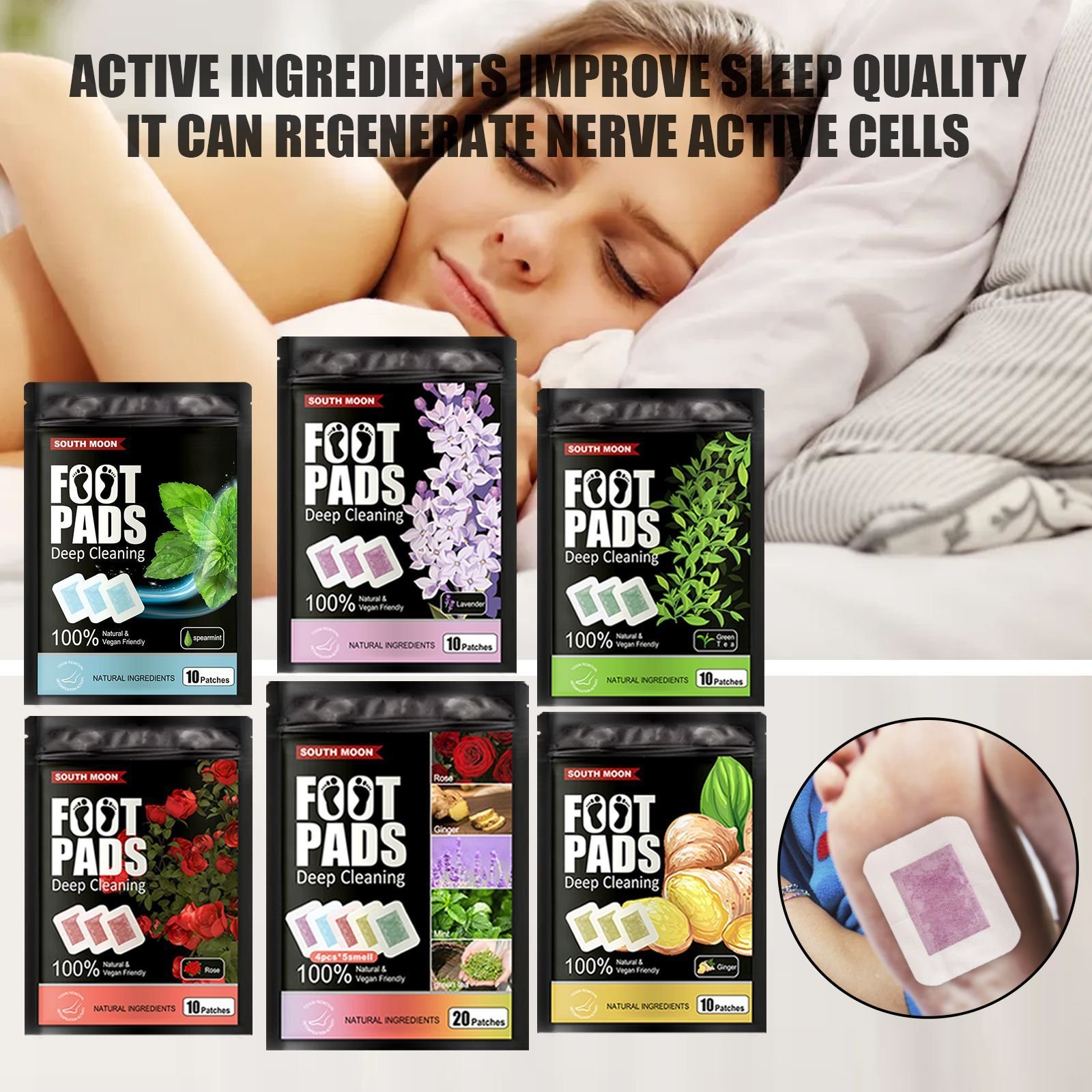 Plant Foot Patch Dehumidification Improve Sleep Relieve Stress Body Foot Massage Care Patch